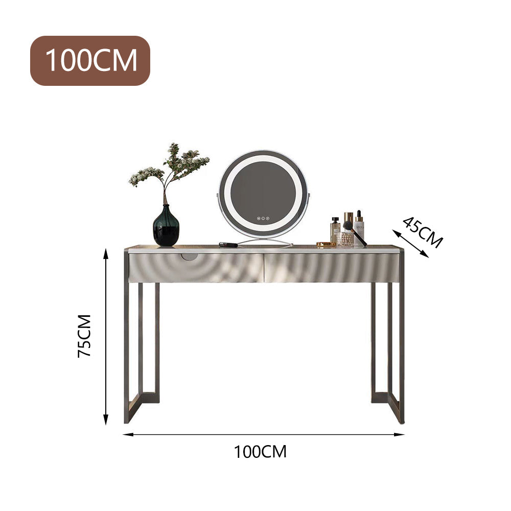 LUXORA DR1066 80-120cm Carbon Countertop Wood Dressing Base Steel Solid Table