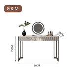 LUXORA DR1066 80-120cm Carbon Countertop Wood Dressing Base Steel Solid Table