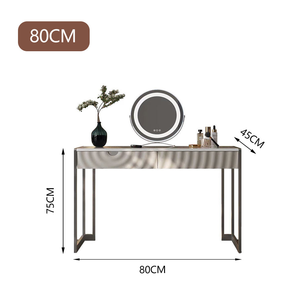 LUXORA DR1066 80-120cm Carbon Countertop Wood Dressing Base Steel Solid Table