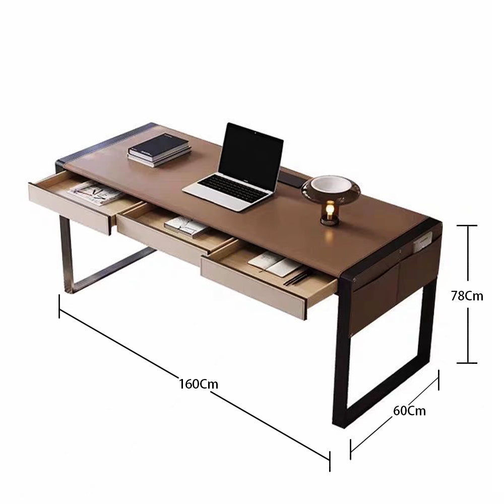 LUXORA DR1072 Saddle 120/140/160/180cm Style Luxury Light Leather Desk