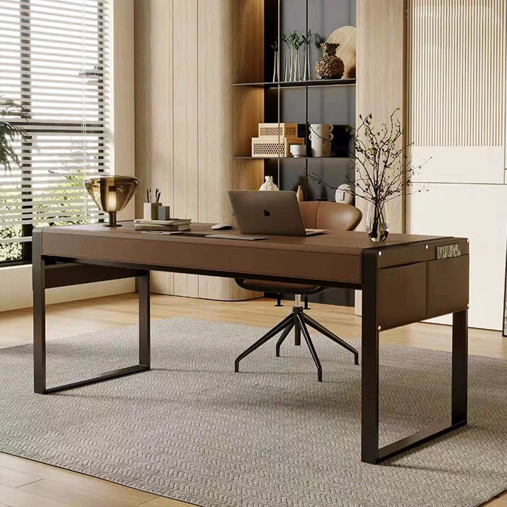 LUXORA DR1072 Saddle 120/140/160/180cm Style Luxury Light Leather Desk