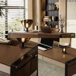 LUXORA DR1072 Saddle 120/140/160/180cm Style Luxury Light Leather Desk