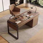 LUXORA DR1073 Style Luxury 120/140/160/180cm Leather Light Saddle Desk