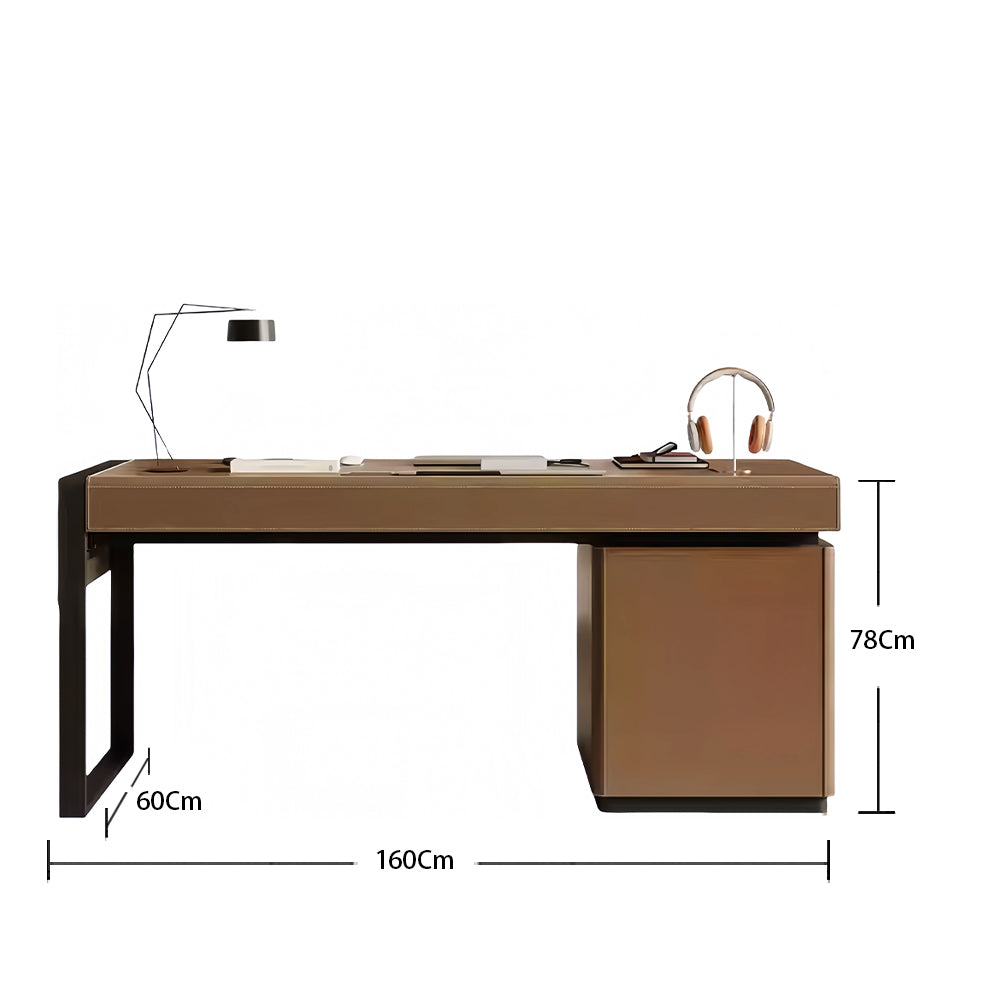LUXORA DR1073 Style Luxury 120/140/160/180cm Leather Light Saddle Desk