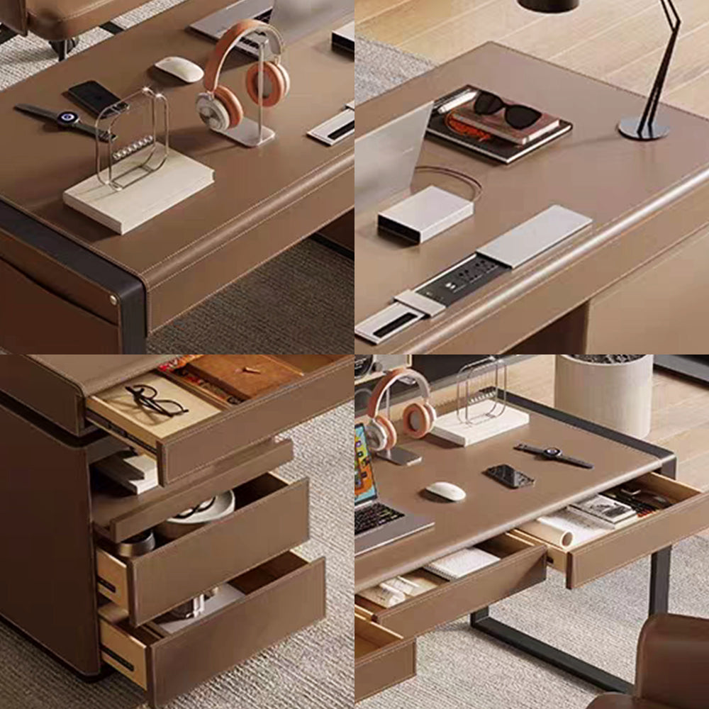 LUXORA DR1073 Style Luxury 120/140/160/180cm Leather Light Saddle Desk