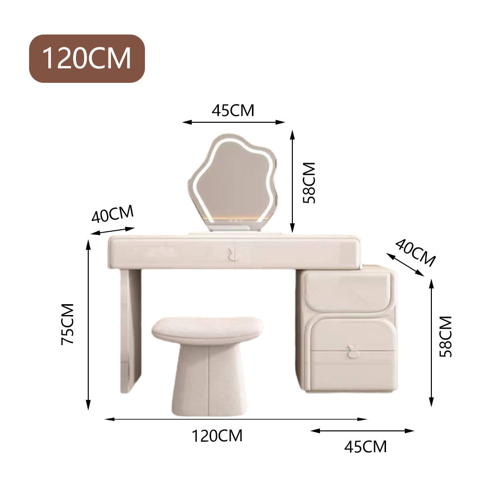 LUXORA DR1080 Wood Dressing Lacquered Tabletop 100-120cm Solid Table