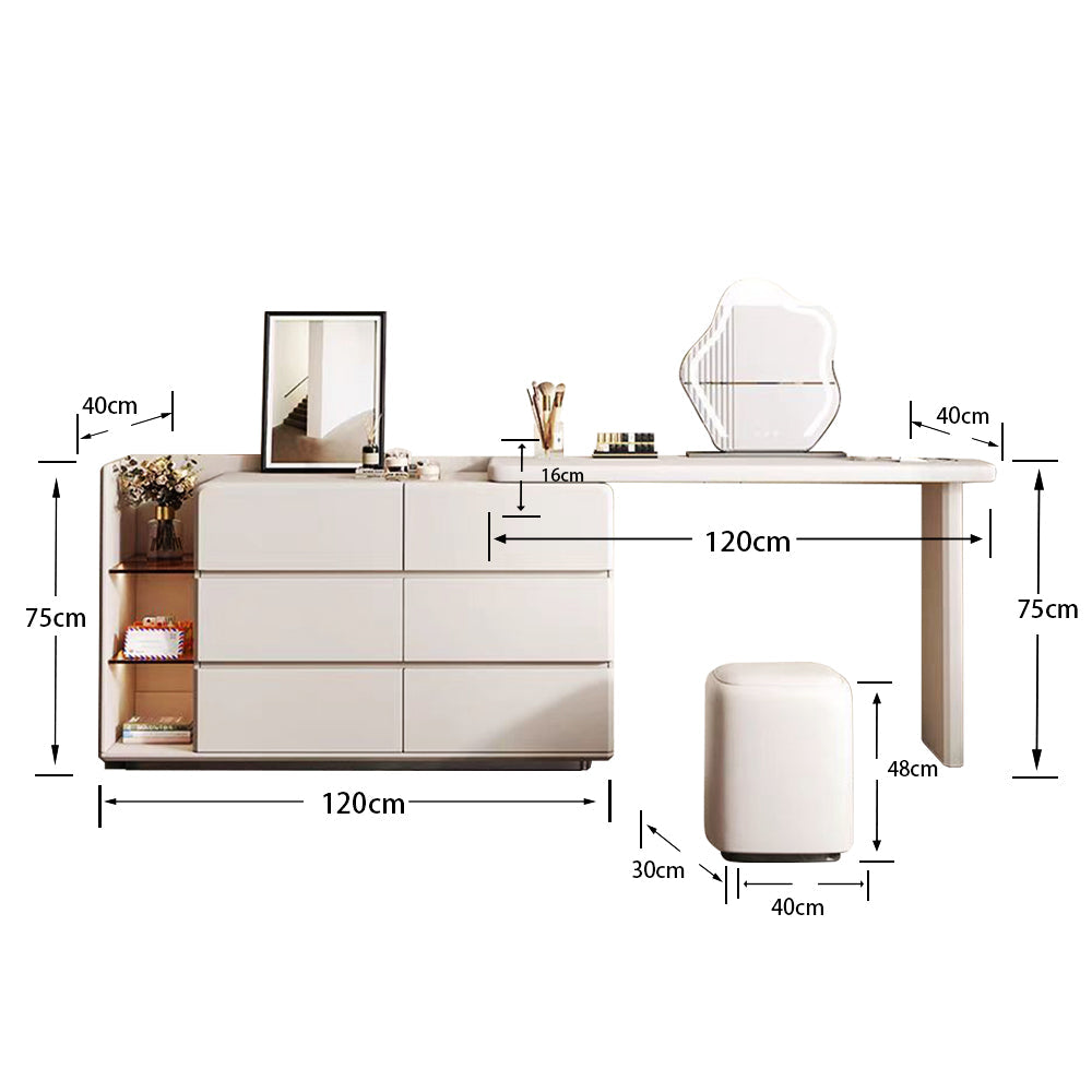LUXORA DR1089 Minimalist 120cm Solid Wood Dressing Table