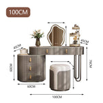 LUXORA DR1097 Wood Dressing Countertop Solid Rock 100-120cm Cabinet Table