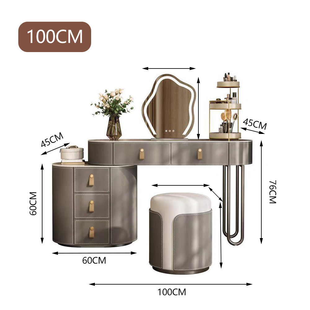 LUXORA DR1097 Wood Dressing Countertop Solid Rock 100-120cm Cabinet Table