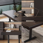LUXORA DR1100 Manchurian Minimalist 140/160/180cm Height-Adjustable Electric Ash Veneer Style Desk