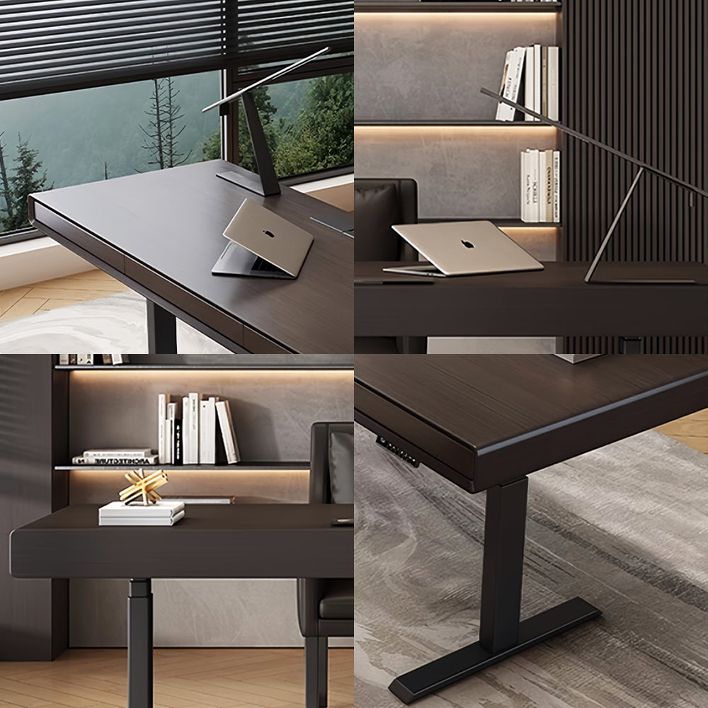 LUXORA DR1100 Manchurian Minimalist 140/160/180cm Height-Adjustable Electric Ash Veneer Style Desk