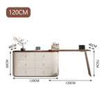 LUXORA DR1102 Dressing Leather 120cm Tabletop Expandable Solid Saddle Wood Table
