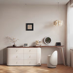 LUXORA DR1102 Dressing Leather 120cm Tabletop Expandable Solid Saddle Wood Table