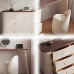 LUXORA DR1102 Dressing Leather 120cm Tabletop Expandable Solid Saddle Wood Table