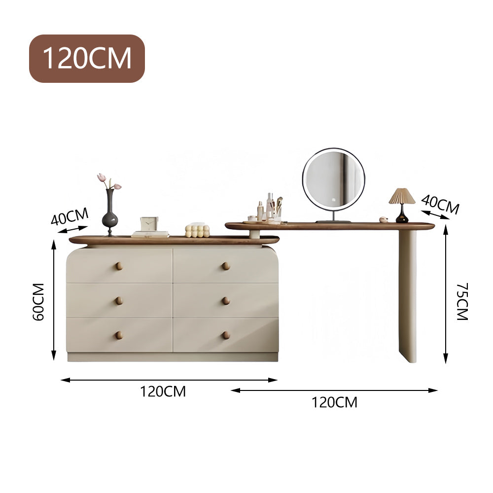LUXORA DR1103 Wood 100-120cm Solid Expandable Frame Pine Dressing Table