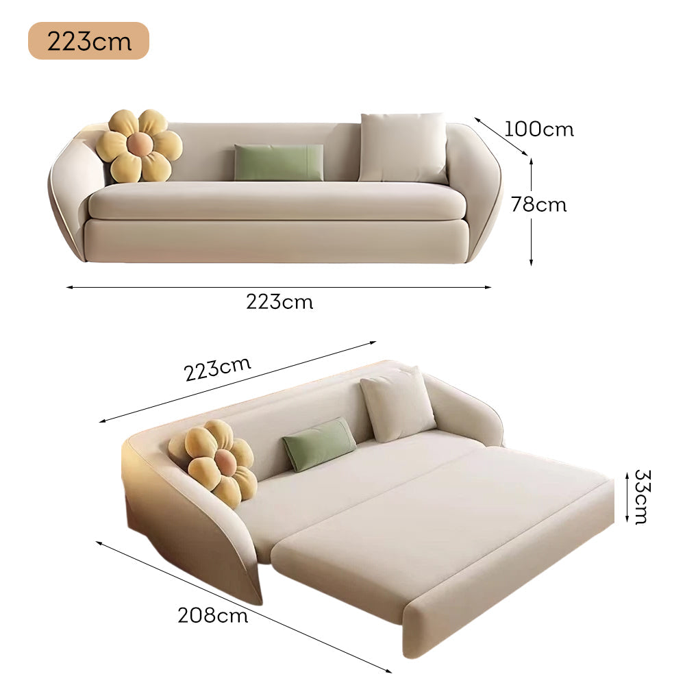 LUXORA FC1047 Sofa 163/193/223cm Carbon Lengrh Bed Steel Frame