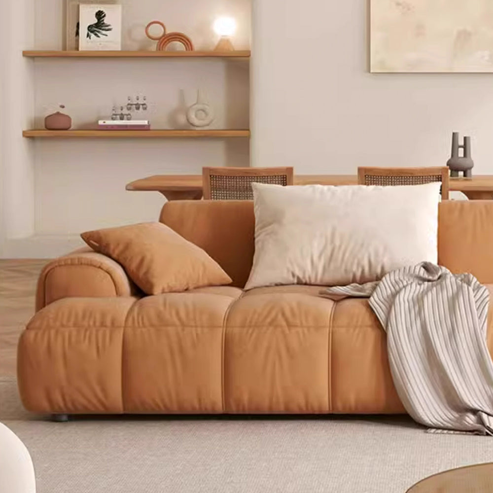 LUXORA S1002 Suede Faux 210cm Solid Wood Length Sofa Fabric Frame