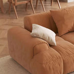 LUXORA S1002 Suede Faux 210cm Solid Wood Length Sofa Fabric Frame
