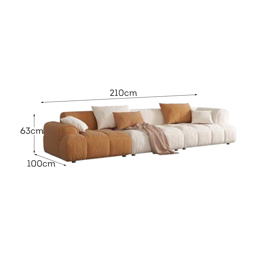 LUXORA S1002 Suede Faux 210cm Solid Wood Length Sofa Fabric Frame