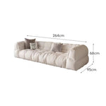 LUXORA S1006 Length Sofa Faux 264cm Wood Solid Fabric Suede Frame