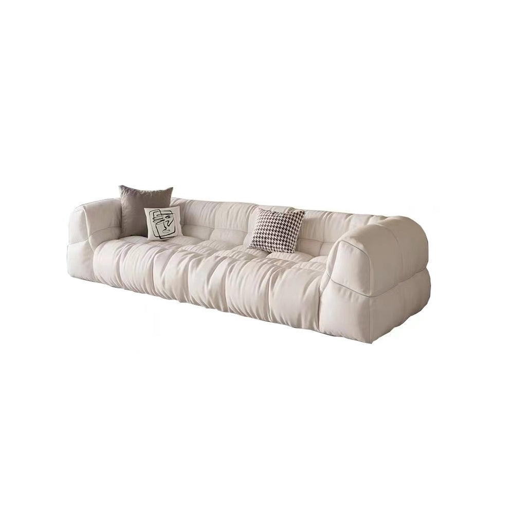 LUXORA S1006 Length Sofa Faux 264cm Wood Solid Fabric Suede Frame