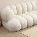 LUXORA S1008 Length Fleece Solid Fabric Wood Lamb Sofa 195/245cm Frame