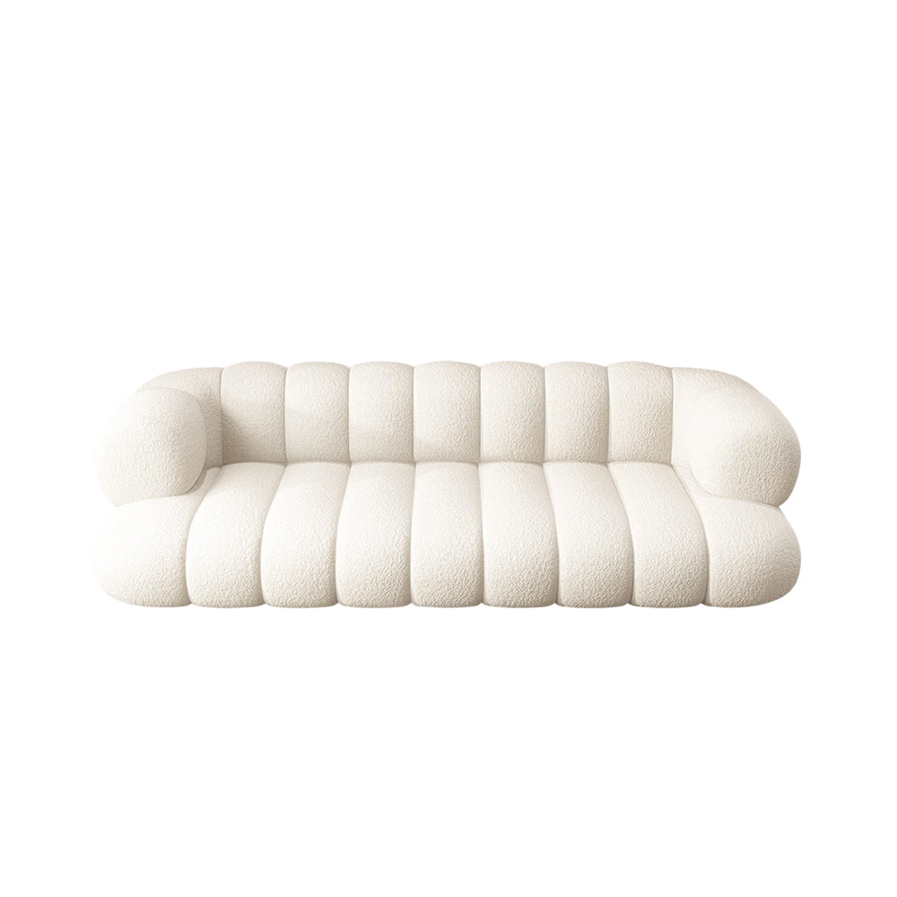 LUXORA S1008 Length Fleece Solid Fabric Wood Lamb Sofa 195/245cm Frame