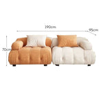 LUXORA S1009 Length Fabric Sofa Wood 190cm Microfiber Solid Leather Frame
