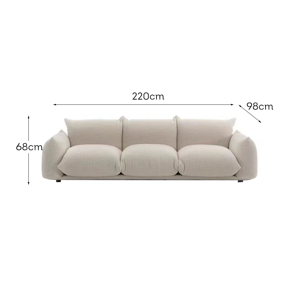 LUXORA S1029 Sofa 220cm Solid Tech Fabric Wood Length Frame