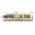 LUXORA S1030 Wood 230cm Length Microfiber Fabric Sofa Leather Solid Frame