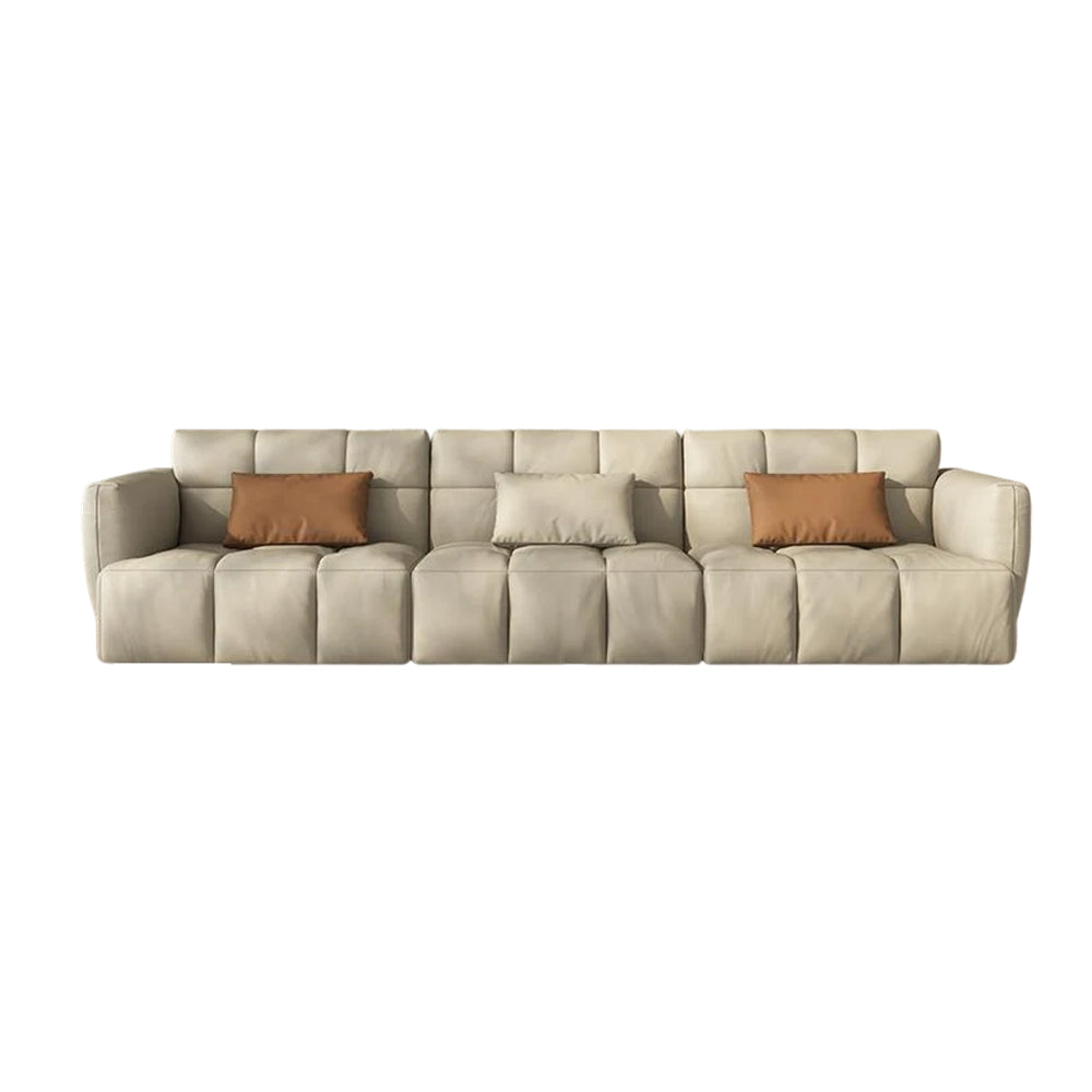 LUXORA S1030 Wood 230cm Length Microfiber Fabric Sofa Leather Solid Frame