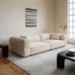 LUXORA S1046 Fleece Fabric Teddy Solid Length Sofa 210cm Wood Frame