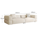 LUXORA S1046 Fleece Fabric Teddy Solid Length Sofa 210cm Wood Frame