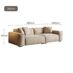 LUXORA S1064 Fabric Sofa Length Wood Leather Solid Microfiber 180/220cm Frame