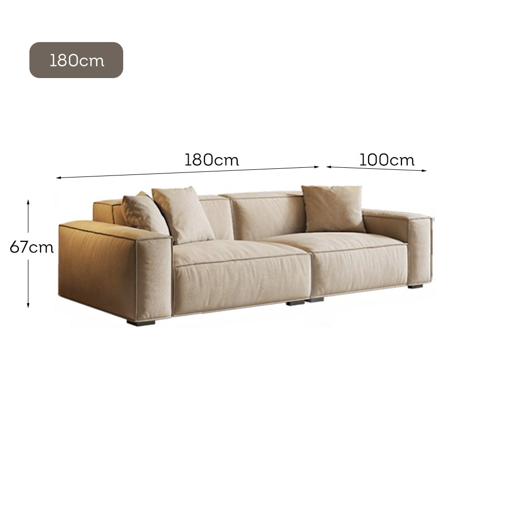 LUXORA S1064 Fabric Sofa Length Wood Leather Solid Microfiber 180/220cm Frame