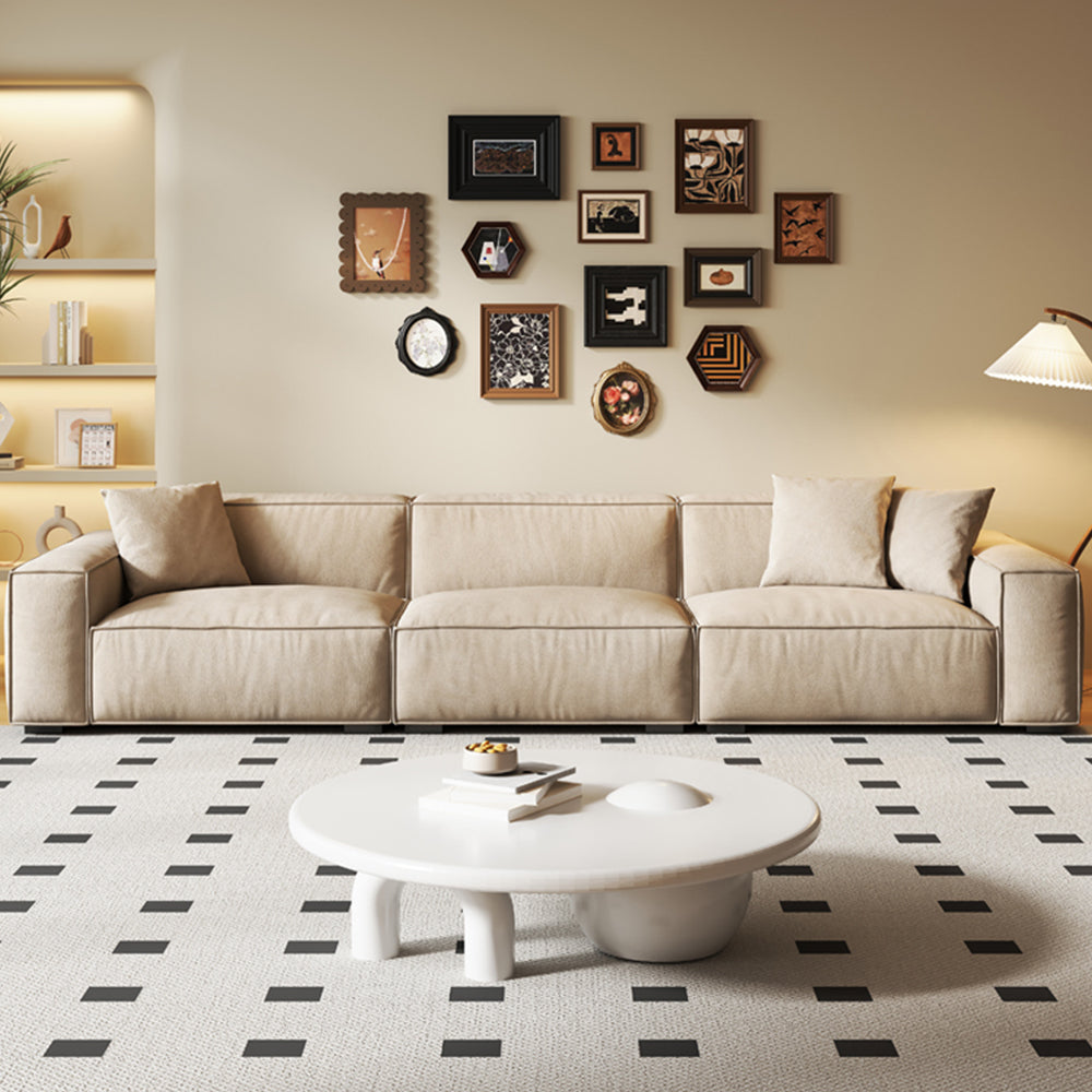 LUXORA S1064 Fabric Sofa Length Wood Leather Solid Microfiber 180/220cm Frame