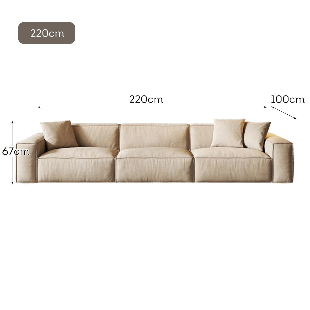 LUXORA S1064 Fabric Sofa Length Wood Leather Solid Microfiber 180/220cm Frame