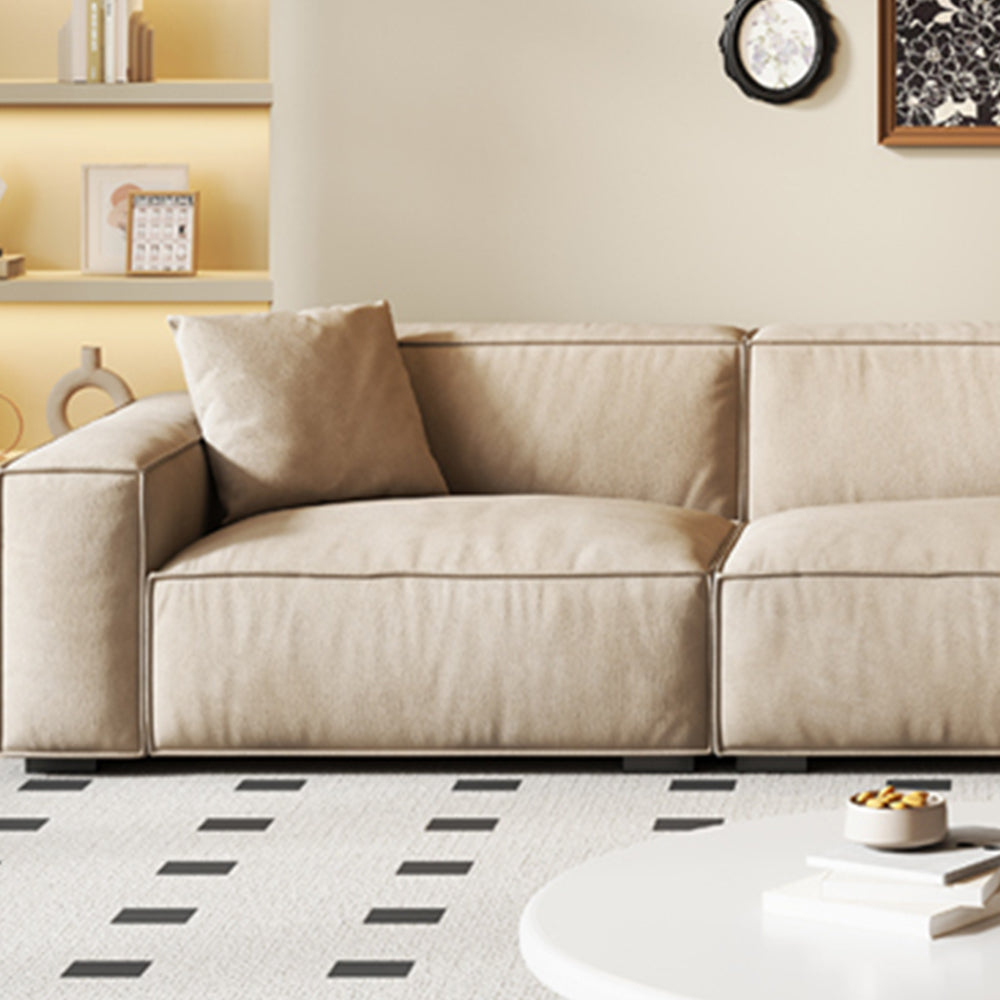 LUXORA S1064 Fabric Sofa Length Wood Leather Solid Microfiber 180/220cm Frame