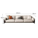 LUXORA S1121 Leather 220cm Length Wood Fabric Microfiber Sofa Solid Frame