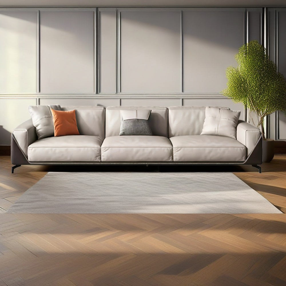 LUXORA S1121 Leather 220cm Length Wood Fabric Microfiber Sofa Solid Frame