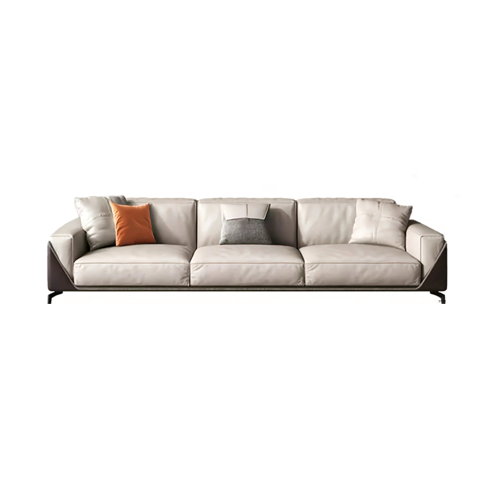 LUXORA S1121 Leather 220cm Length Wood Fabric Microfiber Sofa Solid Frame