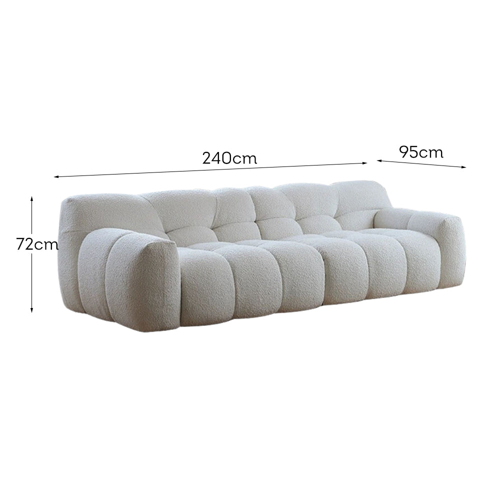 LUXORA S1138 Sofa Wood Velvet Length 240cm Solid Fabric Frame