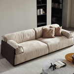LUXORA S1154 Solid Leather Wood Fabric 220cm Length Microfiber Sofa Frame