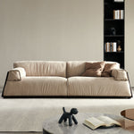 LUXORA S1154 Solid Leather Wood Fabric 220cm Length Microfiber Sofa Frame