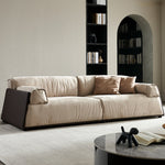 LUXORA S1154 Solid Leather Wood Fabric 220cm Length Microfiber Sofa Frame