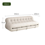 LUXORA S1167 175/215cm Length Fabric Solid Sofa Fleece Wood Lamb Frame