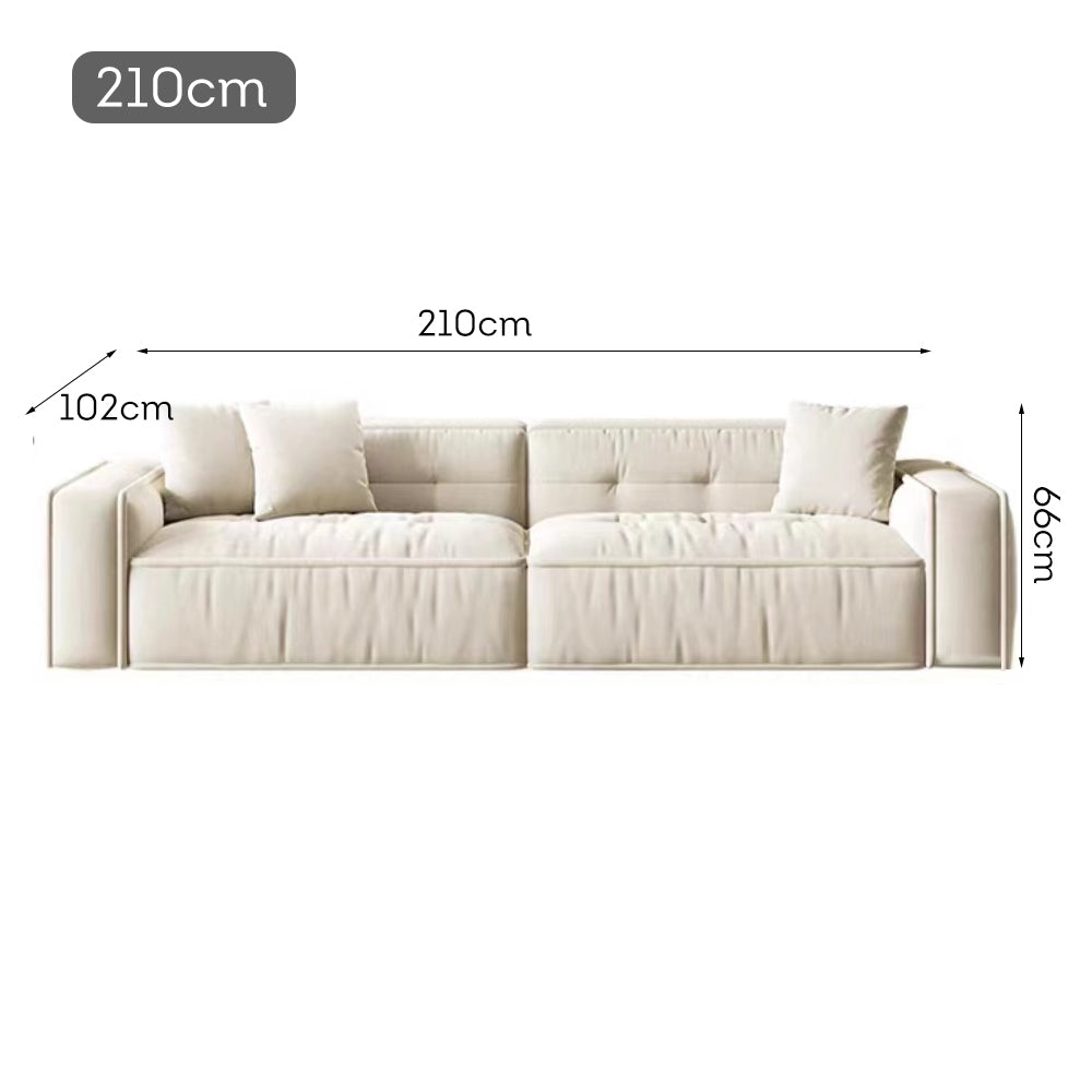 LUXORA S1169 Solid Fabric Leather Wood Length 180/210cm Sofa Microfiber Frame