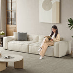 LUXORA S1169 Solid Fabric Leather Wood Length 180/210cm Sofa Microfiber Frame