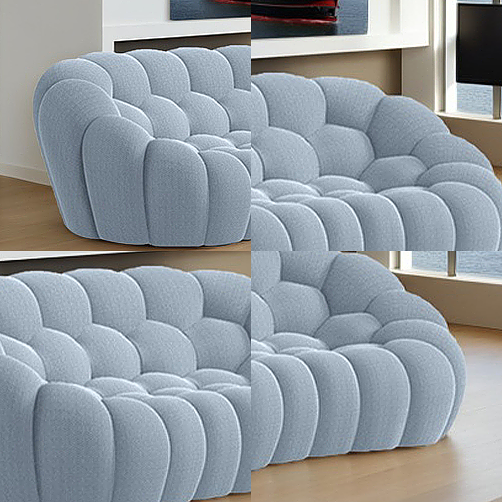 LUXORA S1175 Curved Fabric 3D Shell 200/250CM Sofa