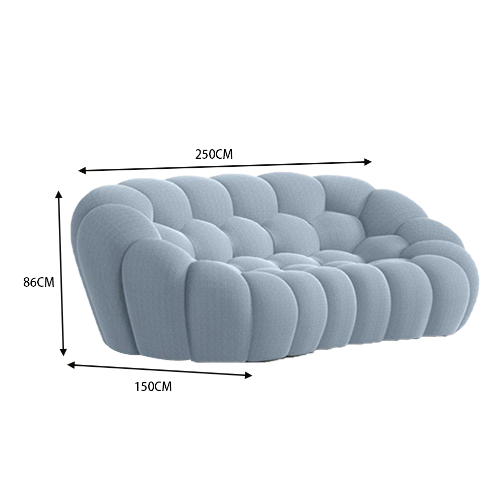 LUXORA S1175 Curved Fabric 3D Shell 200/250CM Sofa